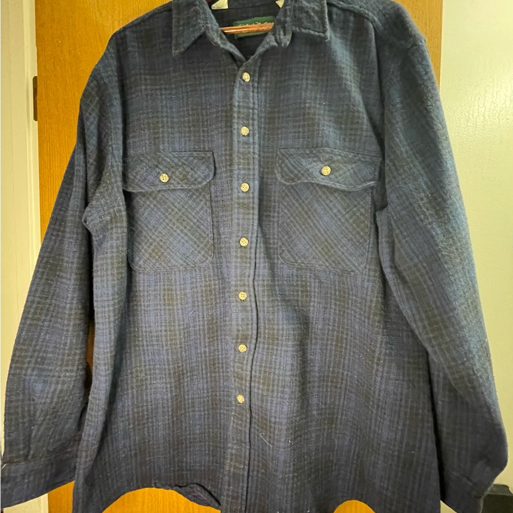 Vintage Gander Mountain Navy Plaid Shirt Jacket 2x